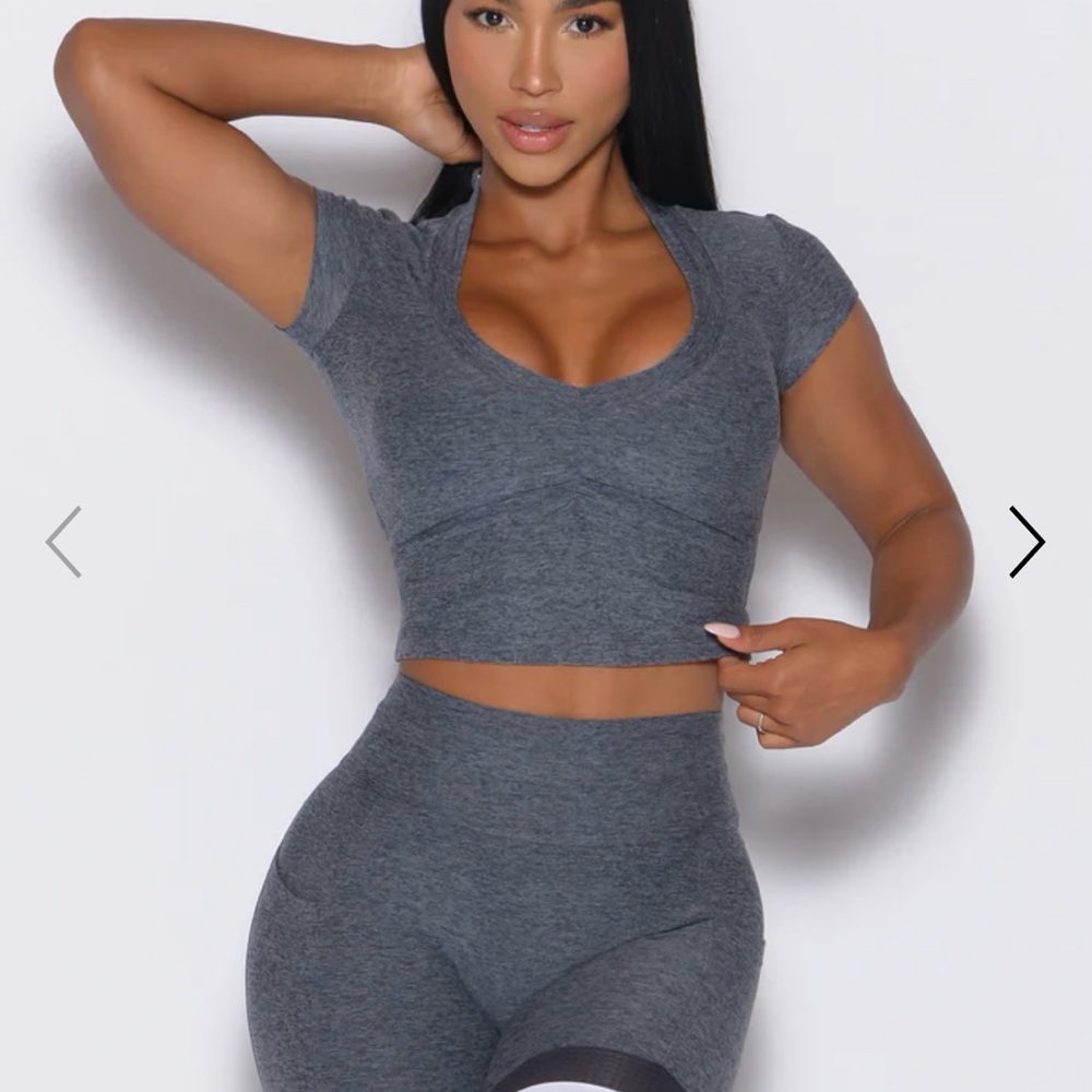 Bombshell Sportswear Gray Crop Top